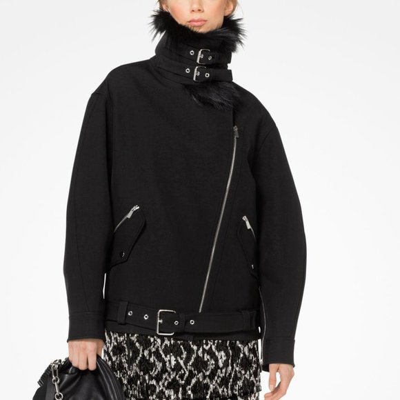 Michael Kors Jackets & Blazers - Michael Kors Collection Bonded Wool Fox Fu…